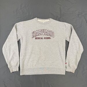 League 91 Harvard Medical School Sweatshirt Mens Medium Gray Embroidered Crew